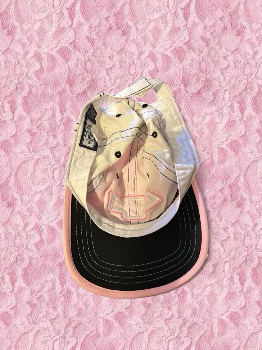 Women’s Pink and Black Embellished Baseball Cap